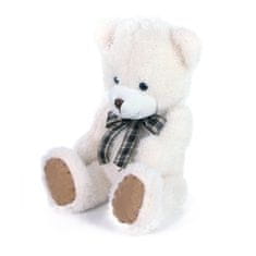 Rappa Plyšový medvěd s mašlí a záplatou, béžový, 27 cm