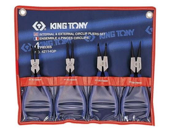 KING TONY TOOLS Sada 4 kleští Seger Elem. Případ