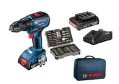 Bosch Vrtačka/šroubovák 18V 50/24Nm 2X2,0Ah Brushless Gsr 18 V-50 + příslušenství 43 Elem.