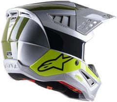 Alpinestars přilba S-M5 2022 Bond silver/fluo glossy černo-žluto-zeleno-stříbrná XS