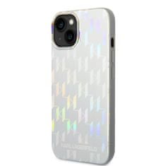 Karl Lagerfeld Lagerfeld Iridescent Monogram Zadní Kryt pro iPhone 14 Plus Silver