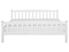 Beliani Dřevěná postel 180 x 200 cm bílá GIVERNY