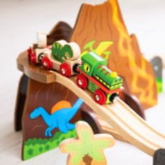 Bigjigs Rail Dřevěná vláčkodráha dinosauři