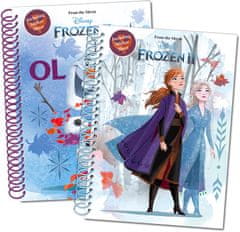 ToyCompany Kroužkový blok diář Frozen Ledové království A5 třpytivý + samolepky