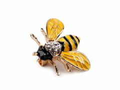 Kraftika 1ks žlutá brož včela s broušenými kamínky