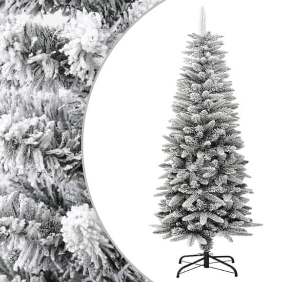 Greatstore Umělý úzký vánoční stromek se sněhem 120 cm PVC a PE