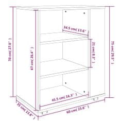 Vidaxl Skříňka na kolečkách hnědý dub 60 x 35 x 75 cm kompozitní dřevo