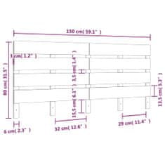 Vidaxl Čelo postele bílé 150 x 3 x 80 cm masivní borovice