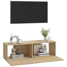 Greatstore Nástěnné TV skříňky 2 ks dub sonoma 100 x 30 x 30 cm kompozit