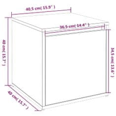 Vidaxl Úložný box se zásuvkou hnědý dub 40,5 x 40 x 40 cm kompozit