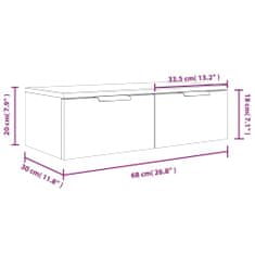 Petromila Nástěnná skříňka bílá 68 x 30 x 20 cm kompozitní dřevo