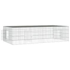 Greatstore 2dílná klec pro králíka 220 x 110 x 55 cm pozinkované železo