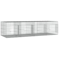 Greatstore 4dílná klec pro králíka 217 x 79 x 54 cm pozinkované železo