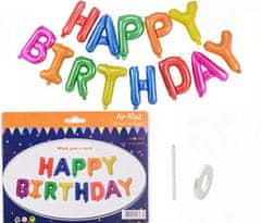 levnelampiony.eu Foliová písmena HAPPY BIRTHDAY - nafukovací balónky 13 ks - narozeniny - mix barev