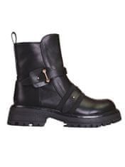 Amiatex Trendy dámské černé kotníčkové boty na plochém podpatku + Ponožky Gatta Calzino Strech, černé, 37
