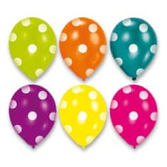 Amscan Nafukovací balónky Dots 6 ks, mix barev