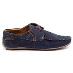 Pánské kožené mokasíny 297 navy blue velikost 42