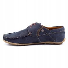 Pánské kožené mokasíny 297 navy blue velikost 42