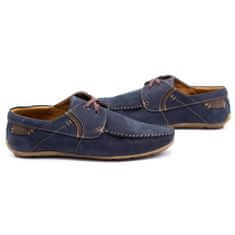 Pánské kožené mokasíny 297 navy blue velikost 42