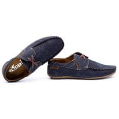 Pánské kožené mokasíny 297 navy blue velikost 42