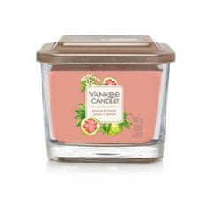 Yankee Candle VONNÁ SVÍČKA - vůně jasmín a pomelo. Hranatá střední svíčka, 3 knoty, 347g. Elevation JASMINE & POMELO