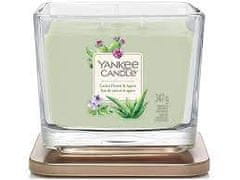 Yankee Candle VONNÁ SVÍČKA - vůně kaktusový květ a agave. Hranatá střední, 3 knoty, 347g. Elevation Cactus Flower & Agave