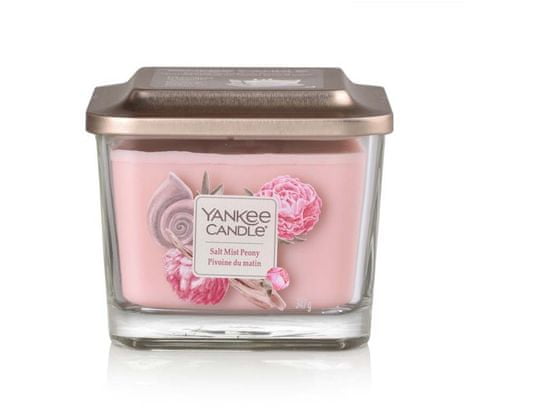 Yankee Candle VONNÁ SVÍČKA ELEVATION - vůně pivoňky a moře. Hranatá střední, 3 knoty, 347g. Salt Mist Peony