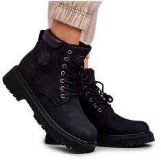 Kožené zateplené boty Trapper Boots Black velikost 38