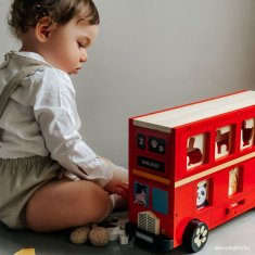 InnoVibe Bigjigs Toys Dřevěný autobus se zvířátky