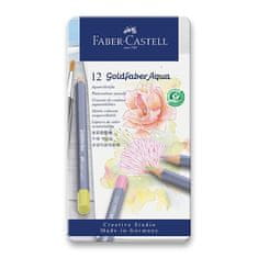 Faber-Castell Akvarelové pastelky Goldfaber Aqua Pastel plechová krabička, 12 barev