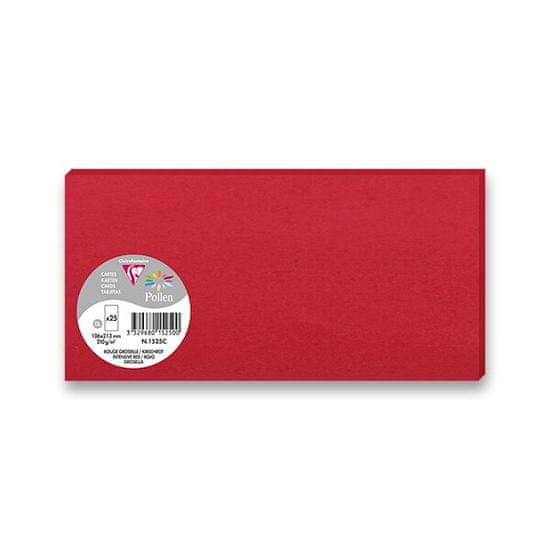 Clairefontaine Barevná dopisní karta 106 x 213 mm do DL obálek, 25 ks, červená, DL