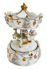 Shishi Hrající kolotoč bílo-stříbrný, 16 cm