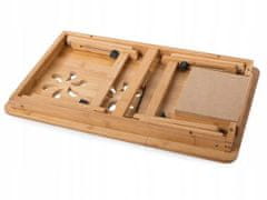 HADEX Chladící skládací stolek pro notebook bambusový