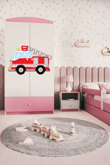 Kocot kids Dětská skříň Babydreams 90 cm hasičské auto růžová