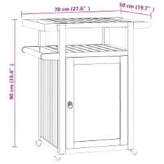 Vidaxl Barový vozík 70 x 50 x 90 cm masivní teakové dřevo