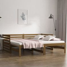 Greatstore Výsuvná postel medově hnědá 2x (90 x 190 cm) masivní borovice