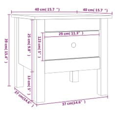 Vidaxl Odkládací stolky 2 ks 40 x 40 x 39 cm masivní borovice