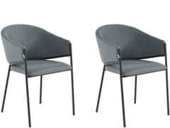Danish Style Jídelní židle Miriam (SADA 2 ks), tkanina, šedá