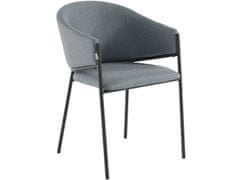 Danish Style Jídelní židle Miriam (SADA 2 ks), tkanina, šedá