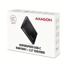 AXAGON EE25-A6C SuperSpeed USB 3.2 Gen 1 typ C, externí hliníkový box pro 2,5" SATA SSD/HDD disky, bezšroubkový