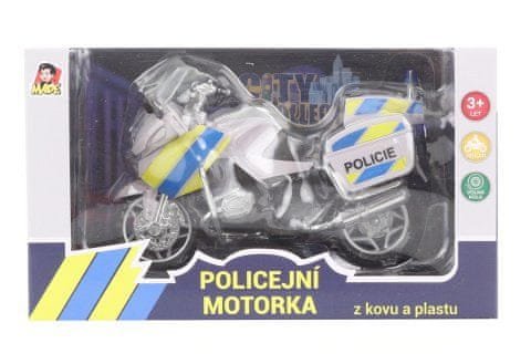 Motorka policejní kovová 12 cm