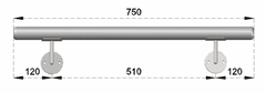 Kovoinox Nerezové madlo délka 750 - 4500 mm, broušená nerez AISI304 