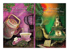 Růžová čajovna - PT Čajový adventní kalendář růžovo-zelený, 24 nálevových sáčků, 46g