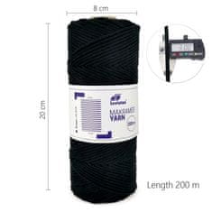 Leviatan ŠŇŮRA MACRAME 3MM / 200M ČERNÁ