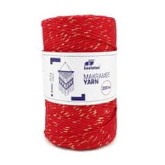 Leviatan MACRAME ŠŇŮRA 3MM / 200M ČERVENÁ SE ZLAT