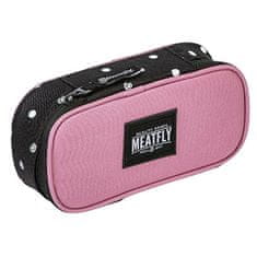 MEATFLY Penál Pencil Case Dusty Rose / Black Dots