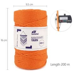 Leviatan MACRAME ŠŇŮRA 3MM / 200M ORANŽOVÁ