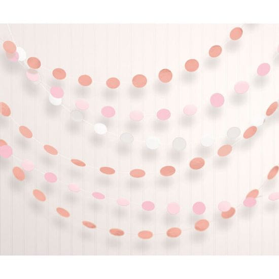 Amscan Závěsné dekorace růžovo-zlaté kuličky 213cm 6ks