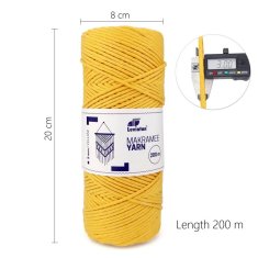 Leviatan MACRAME ŠŇŮRA 3MM / 200M ŽLUTÁ