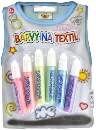 CREATOYS Barvy na textil 6ks - perleťové